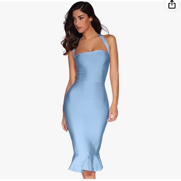 Baby Light Blue Body con Bandage  Fishtail Party Formal Dress Wedding Guest - Picture 4 of 9